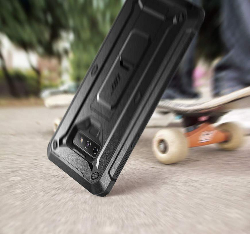 Etui pancerne z kaburą z klipsem obrotowym i osłoną na ekran Supcase Unicorn Beetle Pro do Galaxy Note 9
